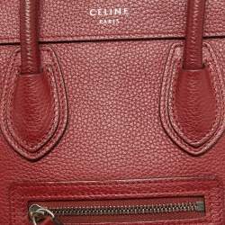 مملوكة مسبقًا Céline Red Leather Nano Luggage Tote