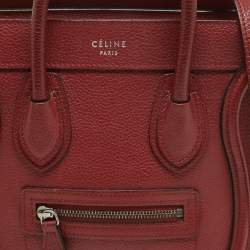 مملوكة مسبقًا Céline Red Leather Nano Luggage Tote