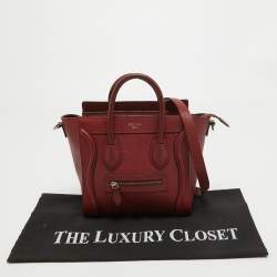 مملوكة مسبقًا Céline Red Leather Nano Luggage Tote