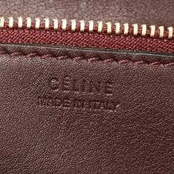 Pre Owned Celine Burgundy Leather Small Tie Tote