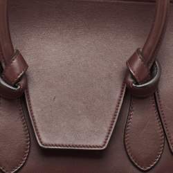 Pre Owned Celine Burgundy Leather Small Tie Tote