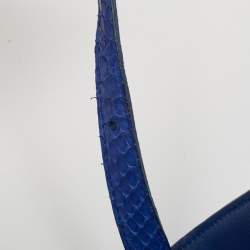 Pre Owned Celine Blue Python Medium Classic Box Bag