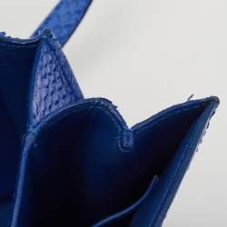 Pre Owned Celine Blue Python Medium Classic Box Bag