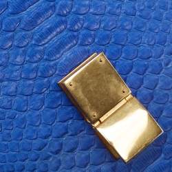 Pre Owned Celine Blue Python Medium Classic Box Bag
