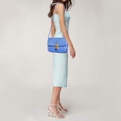 Pre Owned Celine Blue Python Medium Classic Box Bag