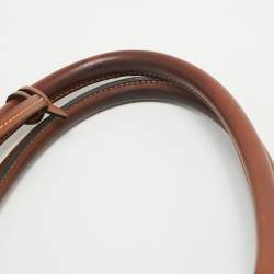 Pre Owned Celine Dark Brown Triomphe Coated Canvas and Leather Medium Vertical Cabas Tote