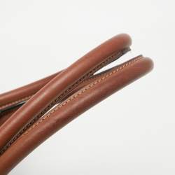 Pre Owned Celine Dark Brown Triomphe Coated Canvas and Leather Medium Vertical Cabas Tote