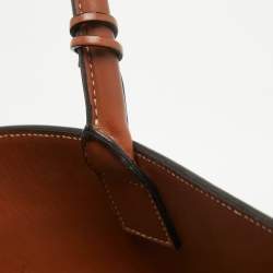 Pre Owned Celine Dark Brown Triomphe Coated Canvas and Leather Medium Vertical Cabas Tote