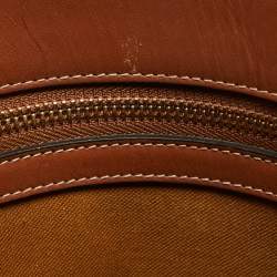 Pre Owned Celine Dark Brown Triomphe Coated Canvas and Leather Medium Vertical Cabas Tote