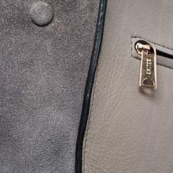 Pre Owned Celine Grey Leather and Suede Medium Trapeze Bag