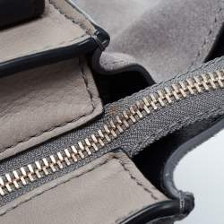 Pre Owned Celine Grey Leather and Suede Medium Trapeze Bag