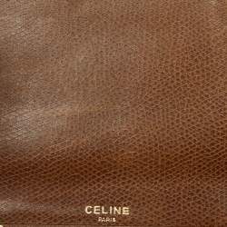 Pre Owned Celine Brown Leather Cheque Book Holder