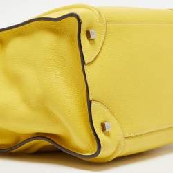 Pre Owned Celine Yellow Leather Mini Luggage Tote