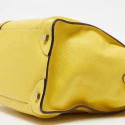 Pre Owned Celine Yellow Leather Mini Luggage Tote