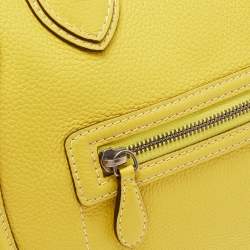 Pre Owned Celine Yellow Leather Mini Luggage Tote