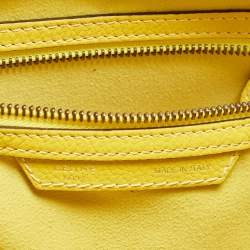 Pre Owned Celine Yellow Leather Mini Luggage Tote
