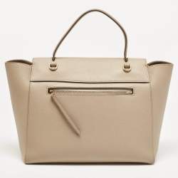 Pre Owned Celine Beige Leather Mini Belt Top Handle Bag