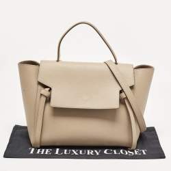Pre Owned Celine Beige Leather Mini Belt Top Handle Bag