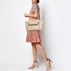 Pre Owned Celine Beige Leather Mini Belt Top Handle Bag