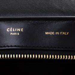 Pre Owned Celine Black/Brown Python/Leather and Suede Medium Trapeze Bag