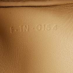 Celine Beige/Brown Leather Color Block Zip Pouch