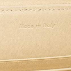 Celine Beige/Brown Leather Color Block Zip Pouch