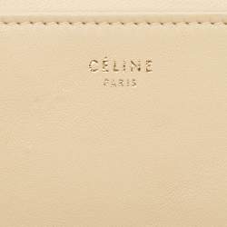 Celine Beige/Brown Leather Color Block Zip Pouch