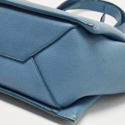 Pre Owned Celine Blue Leather Small Tri-Fold Tote