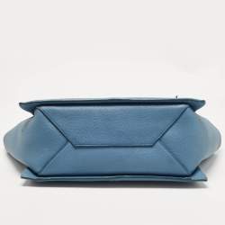 Pre Owned Celine Blue Leather Small Tri-Fold Tote