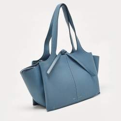 Pre Owned Celine Blue Leather Small Tri-Fold Tote