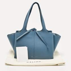 Pre Owned Celine Blue Leather Small Tri-Fold Tote