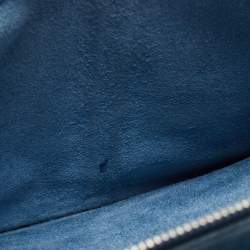 Pre Owned Celine Blue Leather Small Tri-Fold Tote