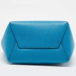 Celine Blue Leather Small Sangle Bucket Bag
