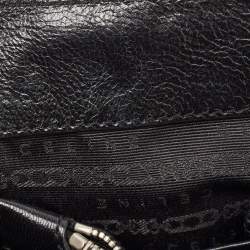 Pre Owned Celine Black/Brown Leopard Print Calf Hair and  Leather Boogie Satchel