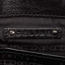 Pre Owned Celine Black/Brown Leopard Print Calf Hair and  Leather Boogie Satchel