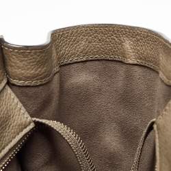 Pre Owned Celine Olive Green Leather Mini Luggage Tote