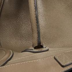 Pre Owned Celine Olive Green Leather Mini Luggage Tote