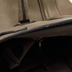 Pre Owned Celine Olive Green Leather Mini Luggage Tote