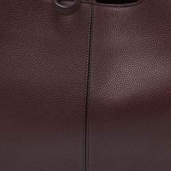 Pre Owned Celine Burgundy Leather Small Tri-Fold Tote