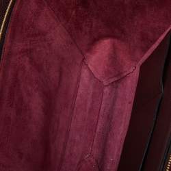 Pre Owned Celine Burgundy Leather Small Tri-Fold Tote