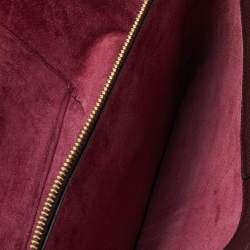 Pre Owned Celine Burgundy Leather Small Tri-Fold Tote