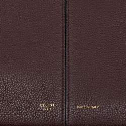 Pre Owned Celine Burgundy Leather Small Tri-Fold Tote