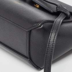 Pre Owned Celine Black Leather Pico Belt Top Handle Bag