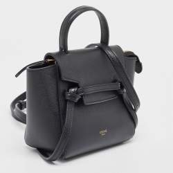 Pre Owned Celine Black Leather Pico Belt Top Handle Bag