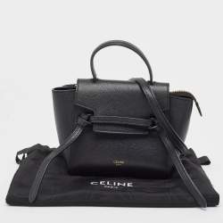 Pre Owned Celine Black Leather Pico Belt Top Handle Bag