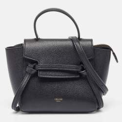 Pre Owned Celine Black Leather Pico Belt Top Handle Bag