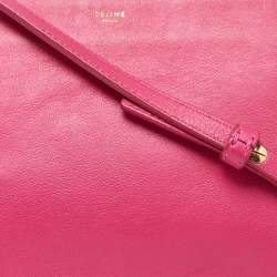 Pre Owned Celine Pink Leather Small Trio Crossbody Bag 