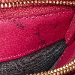 Pre Owned Celine Pink Leather Small Trio Crossbody Bag 