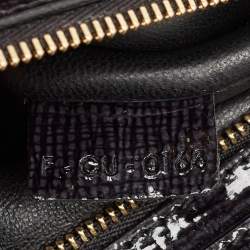 Pre Owned Celine Black Patent Leather and Suede Medium Trapeze Bag