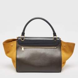 مملوكة مسبقًا Celine Tricolor Leather and Suede Medium Trapeze Top Handle Bag